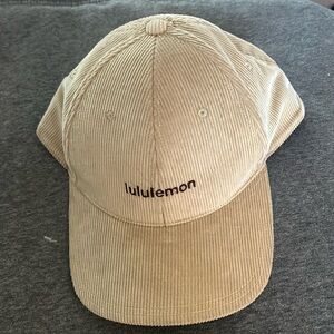 NWOT Lululemon Casual Unisex Classic Ball Cap tan Corduroy *wordmark